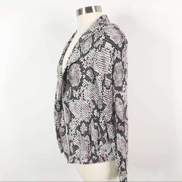 Chaser Medium M Heirloom Snake Print Cropped Hooded Jacket Animal Black Purple - Picture 4 of 12
